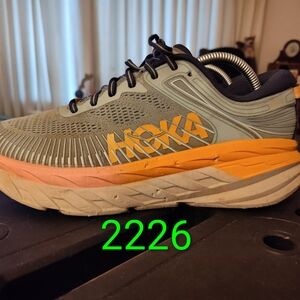 Hoka Bondi 7 in Light Blue and Orange #2226